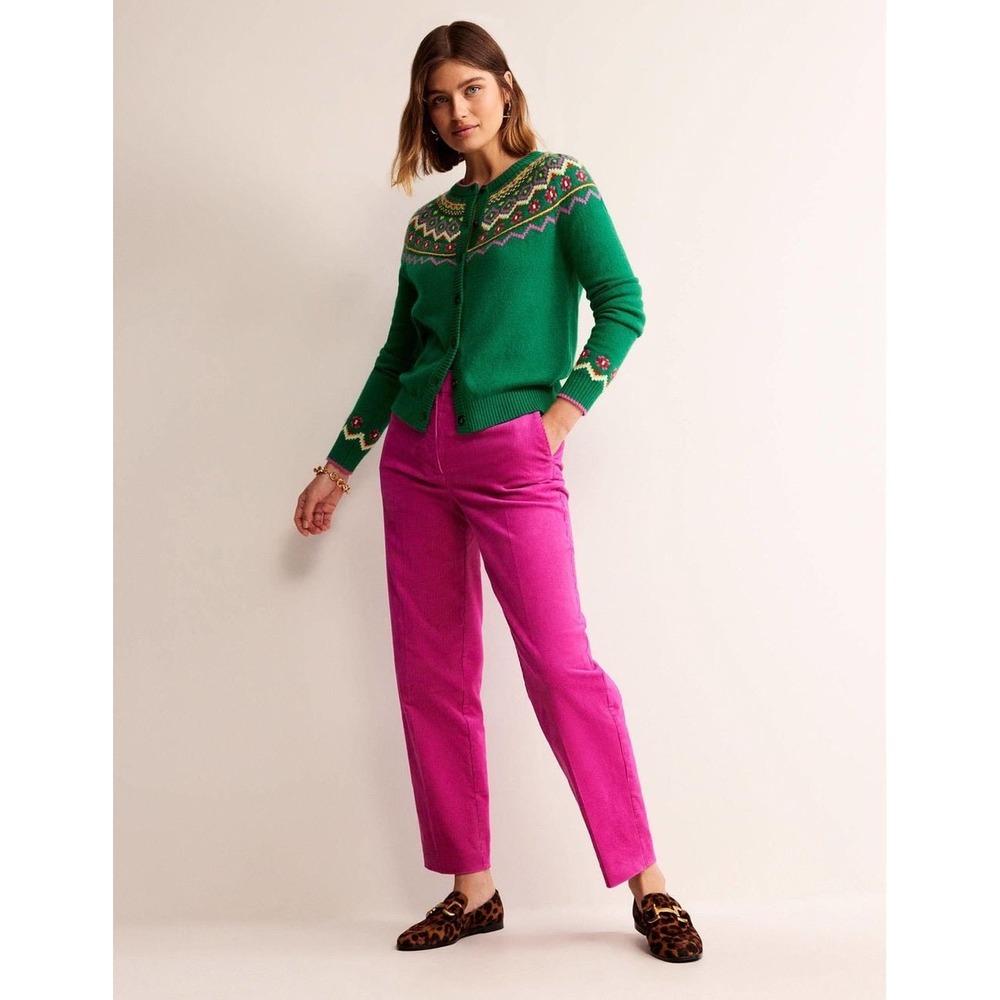 Boden Kew Cord Pants Magenta Pink Corduroy Straight Leg Size 14R